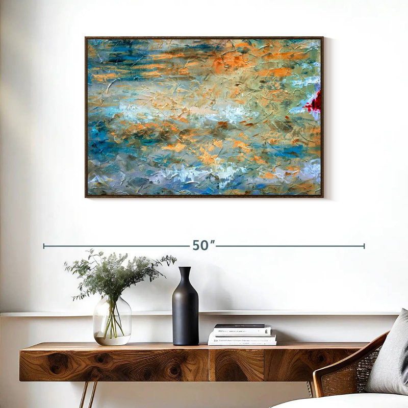 Bledsoe Strokes, 37" X 25", Floating Frame Walnut
