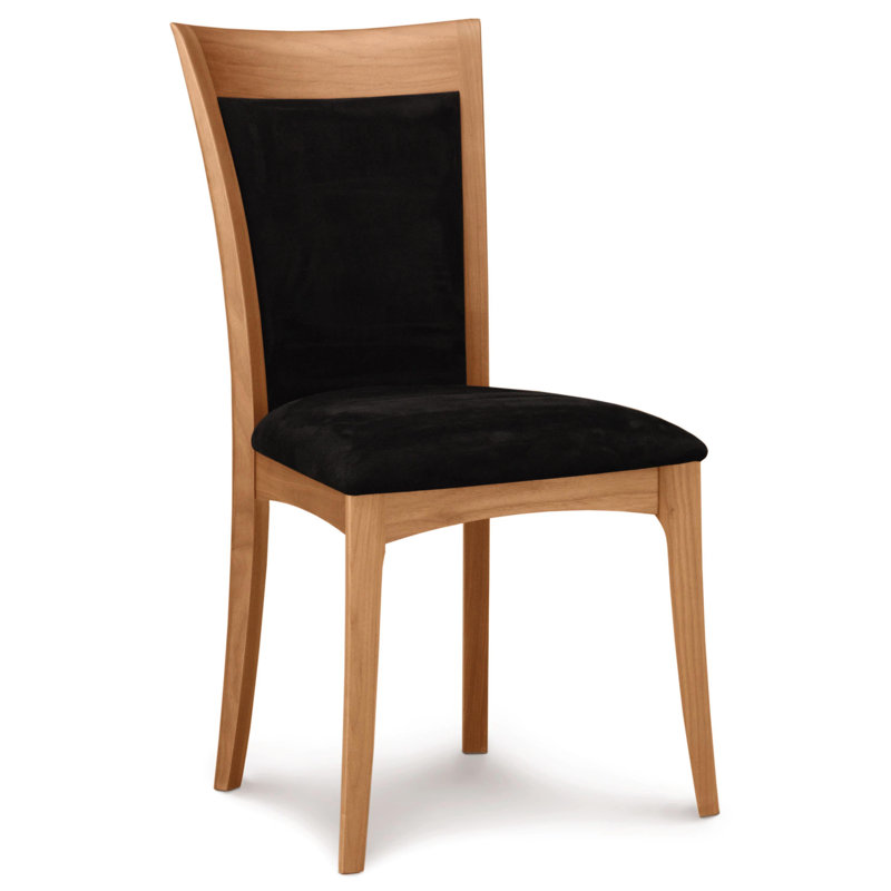 Morgan Leather Dining Chair, Natural Cherry, White