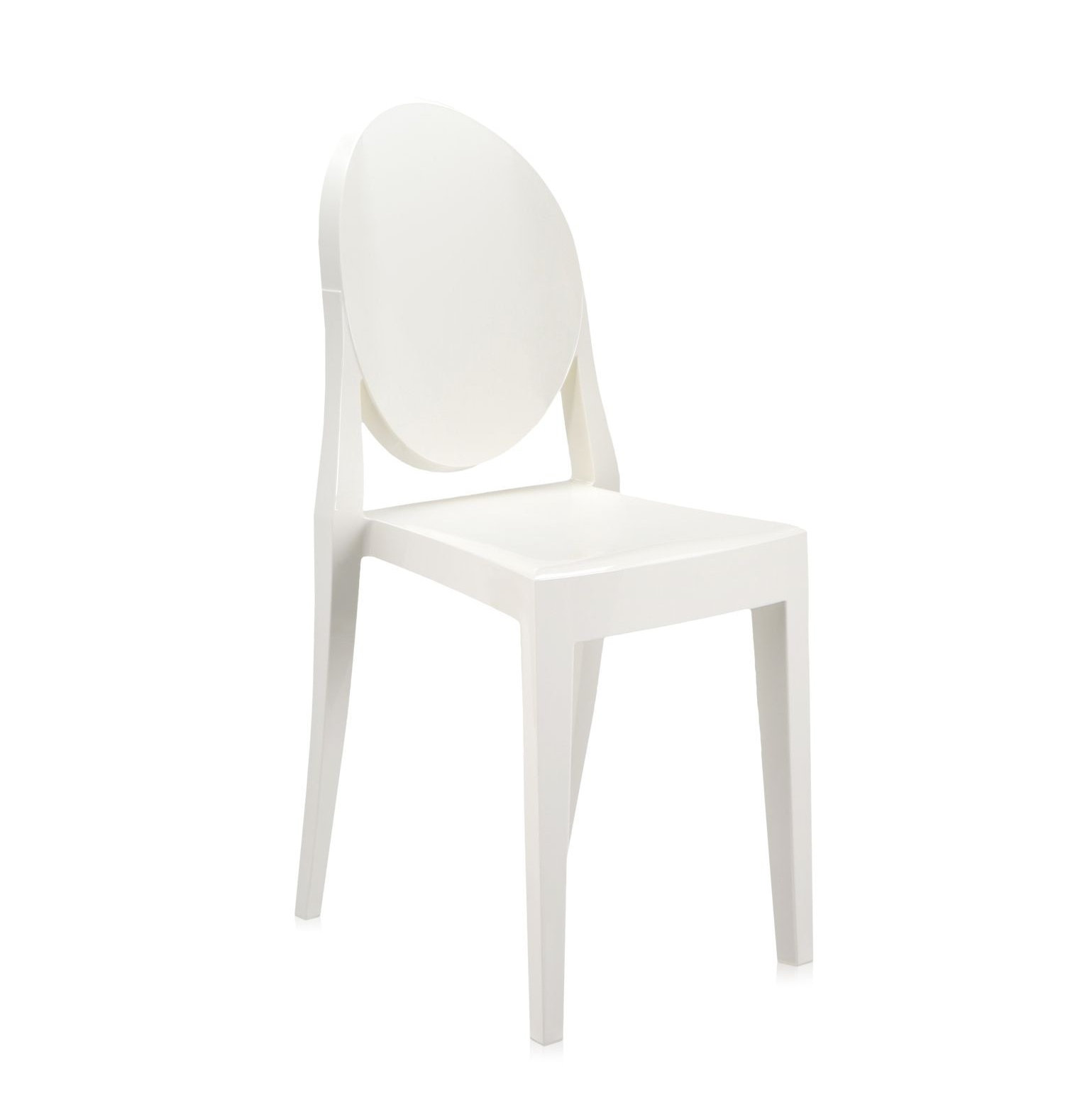 Ghost Stackable Patio Side Chair, Glossy White