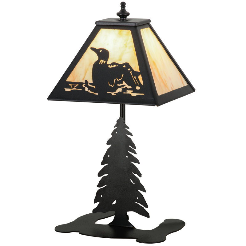 Rustic Lodge Table Lamp, Natural Horn