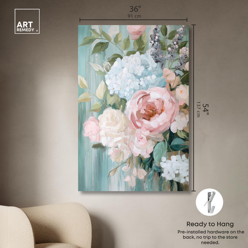 Petals of Spring II Pastel Floral Wrapped Canvas Art