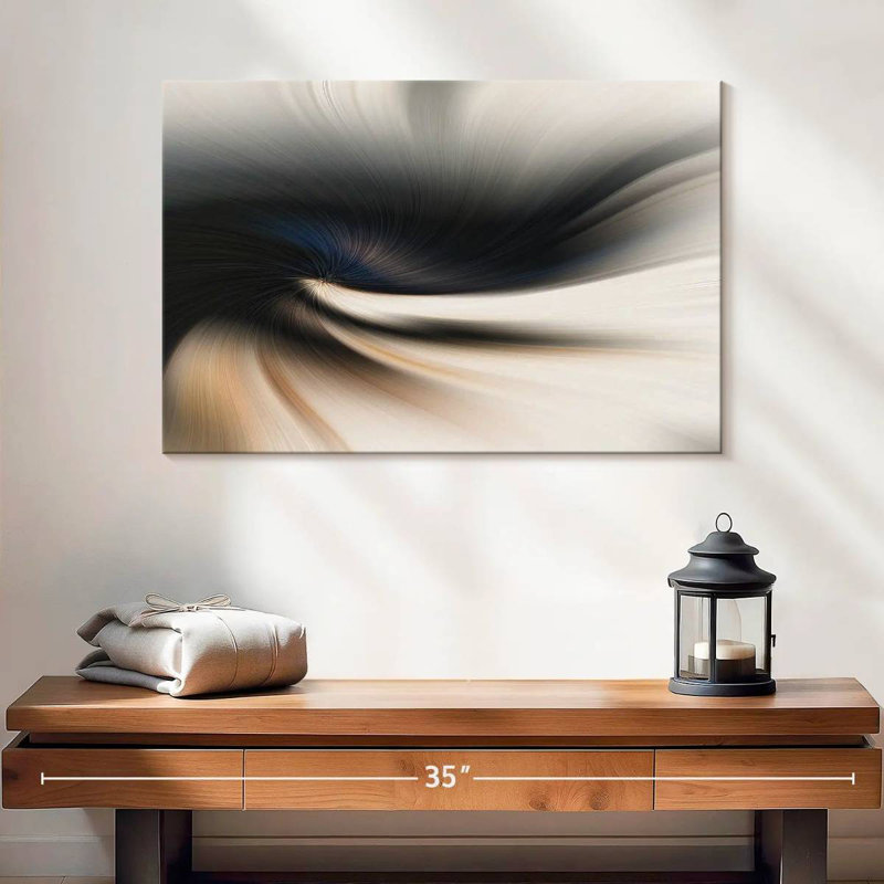 Avery Black And Cream Abstract, 16" H x 24" W