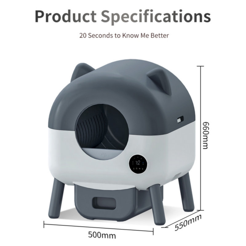 Bac à litière autonettoyant de grande capacité, bac à litière automatique pour chats, contrôle des applications, protection de sécurité