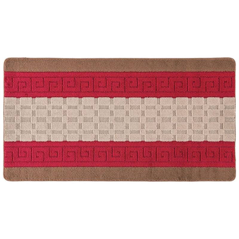 Non-Slip Brown-Red Indoor Area Rug – Washable Large & Small Door Mat, Hallway, Bedroom & Kitchen Floor Mat