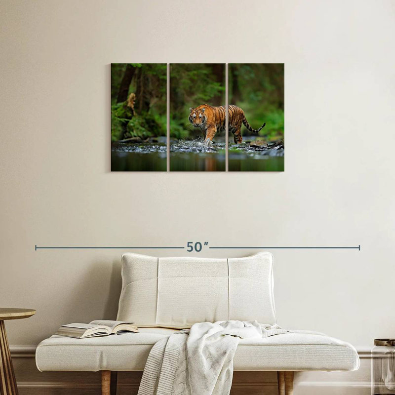 Brampt Tiger In The River, 20" H x 33" W