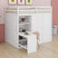 Lit mezzanine avec garde-robe, bureau et tablettes-1076254574