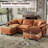 108'' Comfy  U Shaped Sectional Modular Deep 5-Piece Cloud Sofa with Ottomans- Premium Fabric-1861371612
