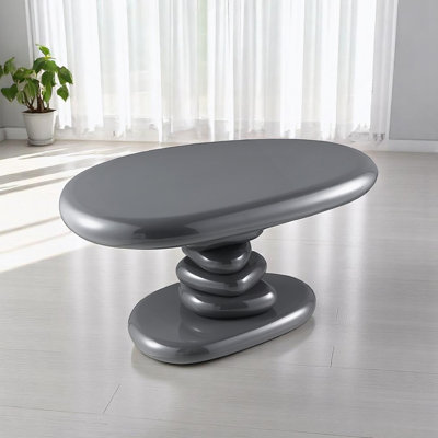 Table de bout grise ultrabrillante