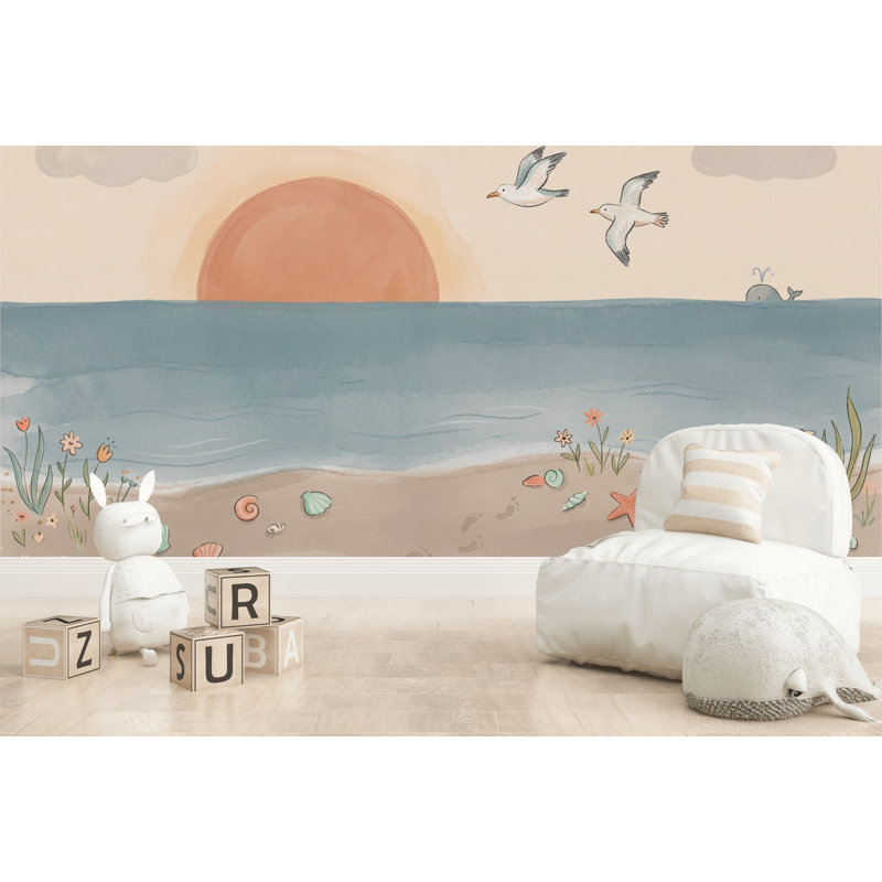 Papier peint amovible Coastal, 140 po x 108 po, Peler et coller