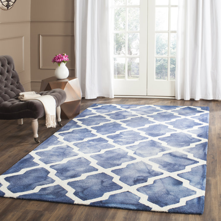 Dip Dye Hand Tufted Wool Geometric Rug