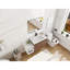 Meuble-lavabo mural de 42 po avec lavabo de comptoir en résine et 1 tablette de rangement, 2 portes à fermeture douce (KD-Packing)-327265779