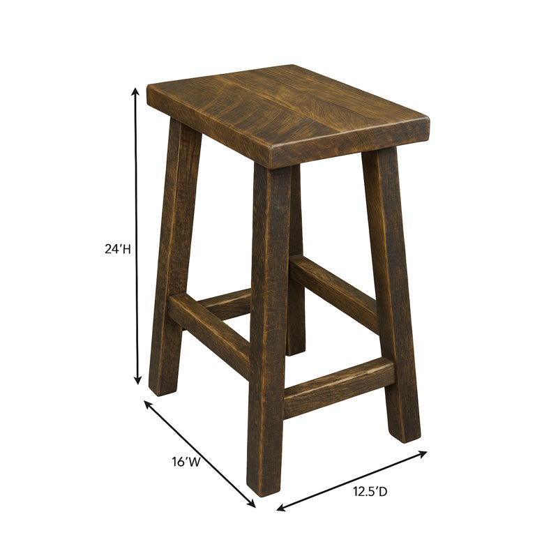 Rustic Reclaimed Barn Wood Backless Counter Stool