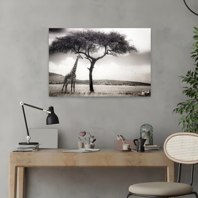 Art contemporain contemporain, paysage de lion de girafe abstrait