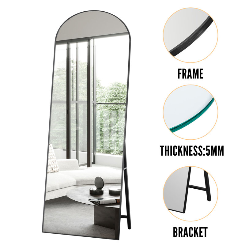 Miroir pleine grandeur Elden, Noir, 62 po x 19 po