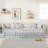 Twin Size Rubber Wood Floor Bed With Safety Guardrails, Fence & Door - Ideal For Kids & Toddlers-1702356888