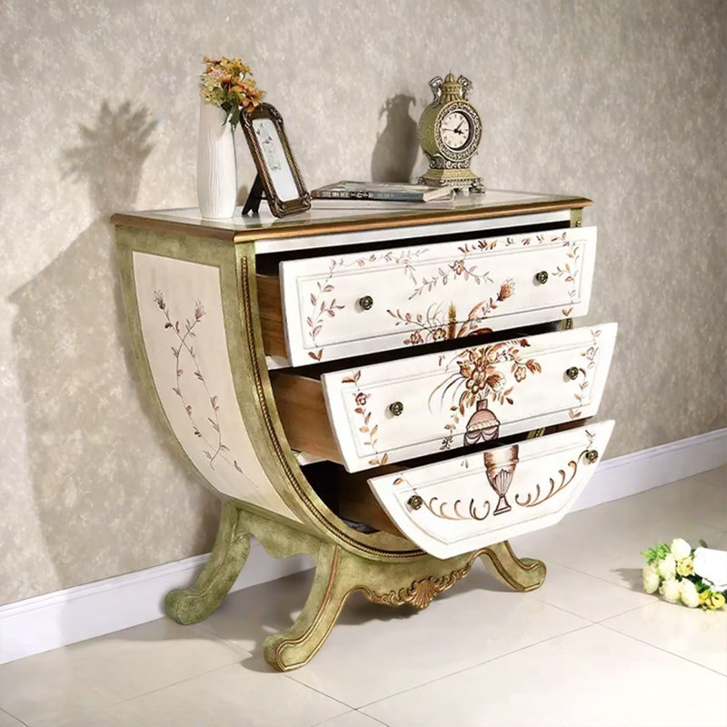Elegant Design Hand-Painted 3-Drawer Accent Chest