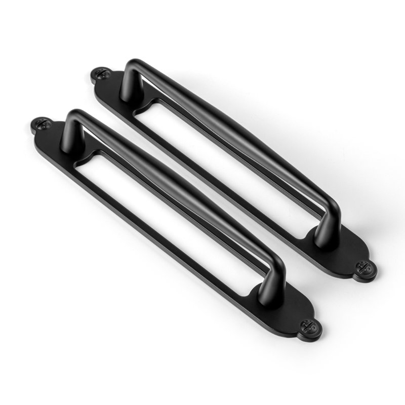 Solid Spindle Bar Pull With Backplate(G025) Multipack, 5", Black