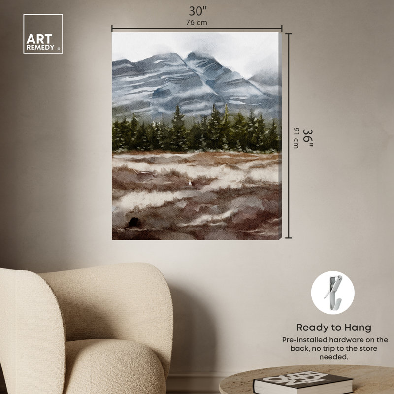 Paysage de roches de fevrier, Toile tendue, H 36 po x l 30 po