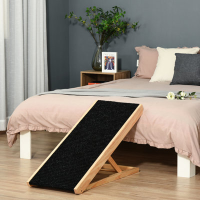 Adjustable Pet Ramp For Adventures - Dogs, Cats, Rabbits Foldable, Slip, Wood Foldable Pet's Relaxed Moments Height,