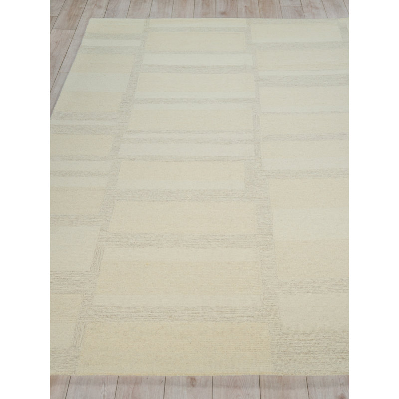 Tero Hand Tufted New Zealand Wool Cream/Ivory Area Rug, 8'X10'