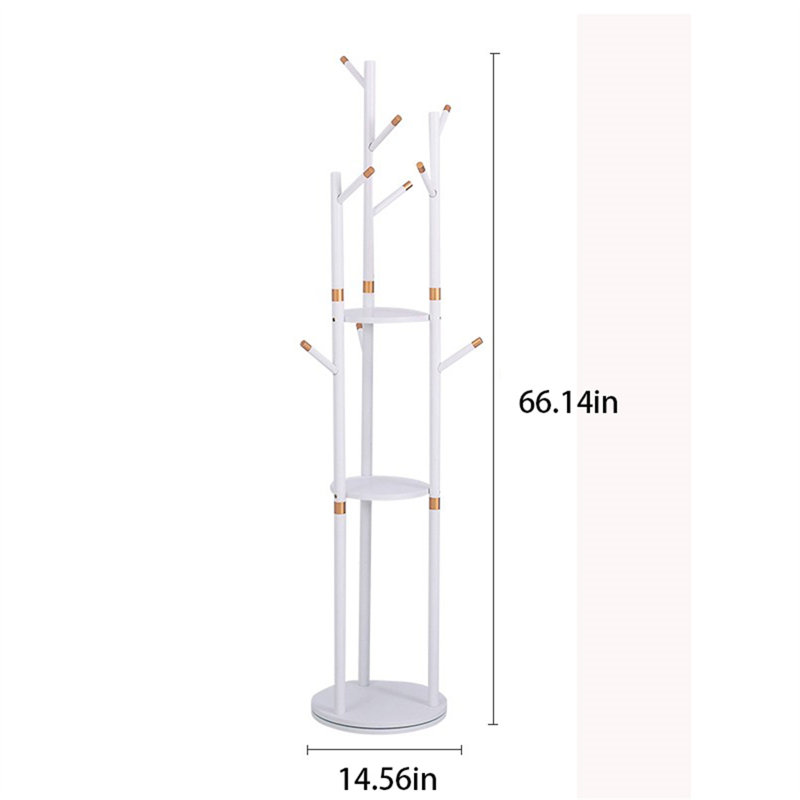 Porte-chapeau rotatif en bois massif, Blanc