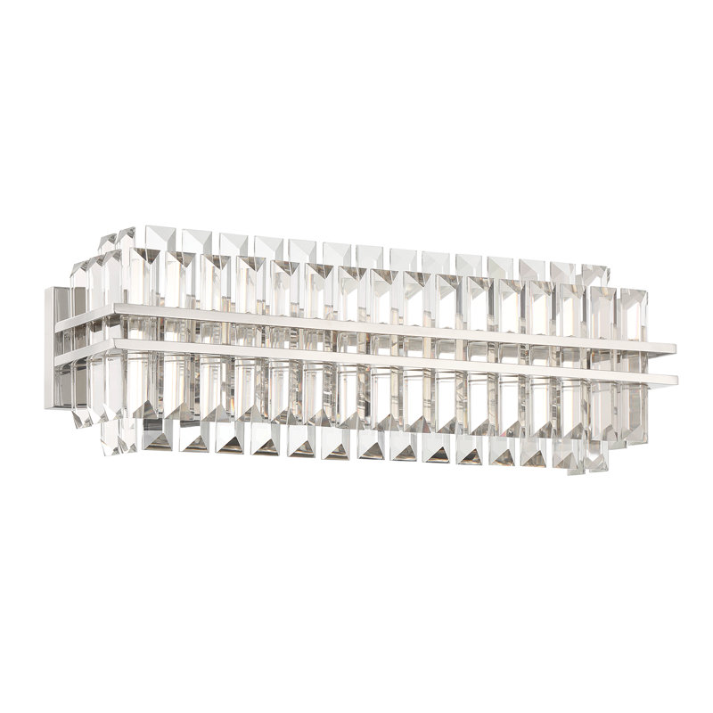 Hayes  Light Aged Brass Bathroom Vanity, Polished Nickel, 4 Lights, 8" H x 23.5" W x 6" D