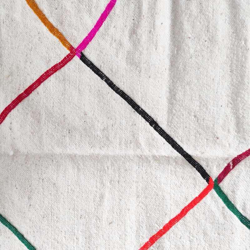 Tapis géométrique en laine tissé à la main à motif géométrique