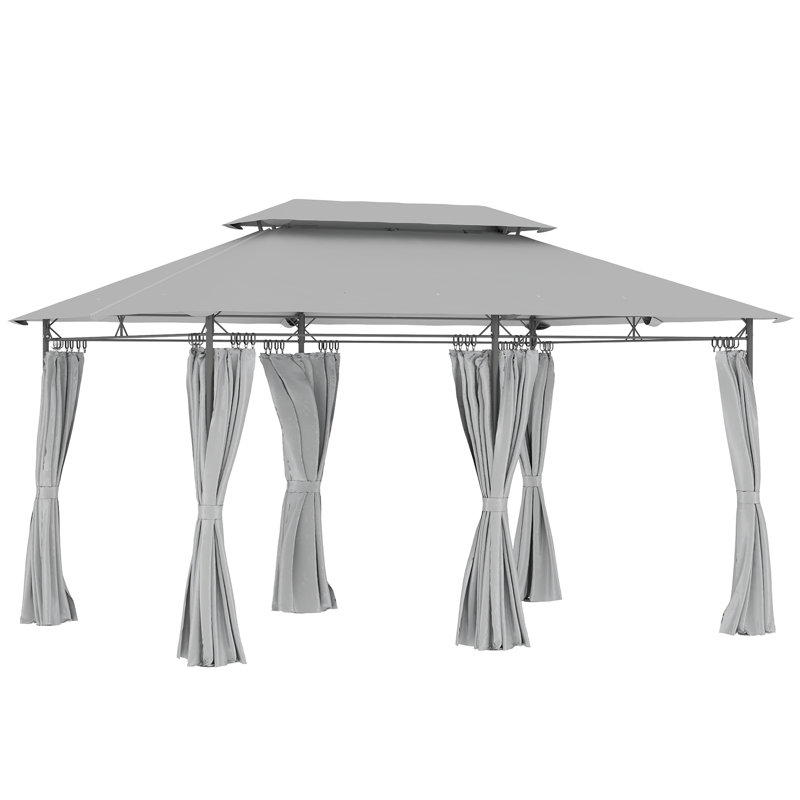 33 Ft. W x 25 Ft. D Metal Soft-top Gazebo, Grey