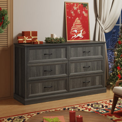 Hava 55" W Modern 6 Drawer Double Dresser for Living Room, Bedroom Dresser with Dressers by Ophelia & Co.
