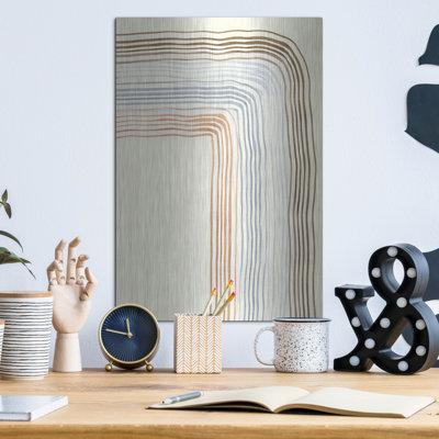  «Imparfect lignes 2» par Alicia Ludwig, art mural en métal, 12 po x 16 po