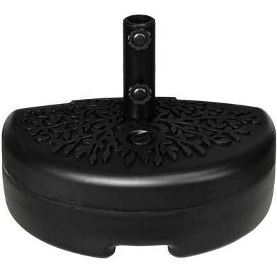 40Lb Water/46Lb Sand Half Umbrella Stand - Black, 1.5" Or 2" Pole Fit, For Lawn Area Water 46Lb Base Stable Lawn, And Pole, Black Enchanting