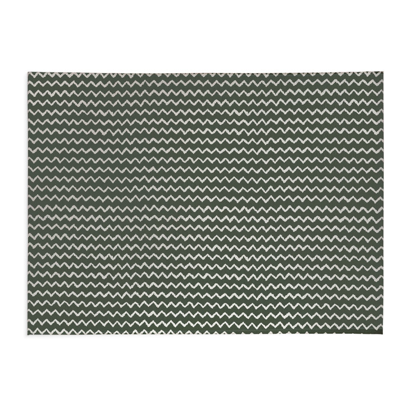 Paillasson à chevrons, Vert, L 48 po x L 72 po