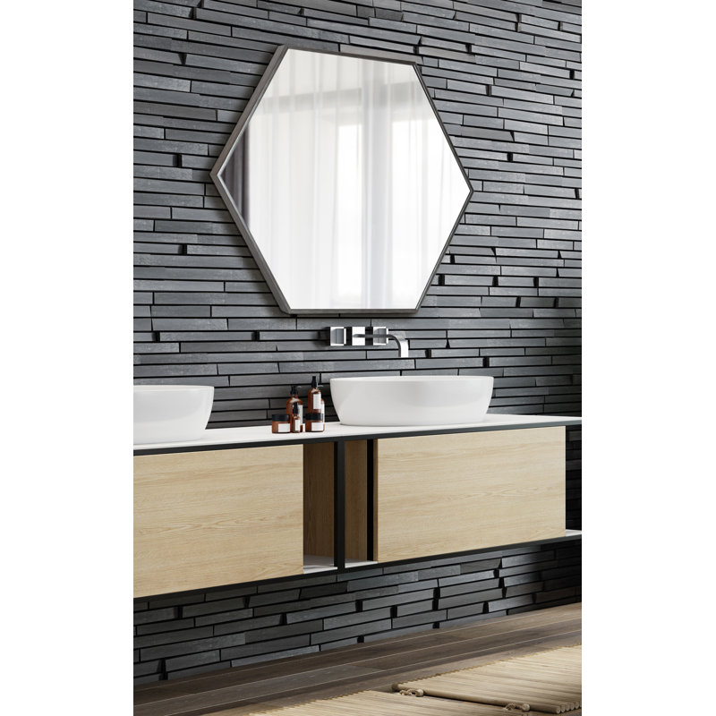 Miroir décoratif Logsdon, 30,98 po x 22,05 po, Argent
