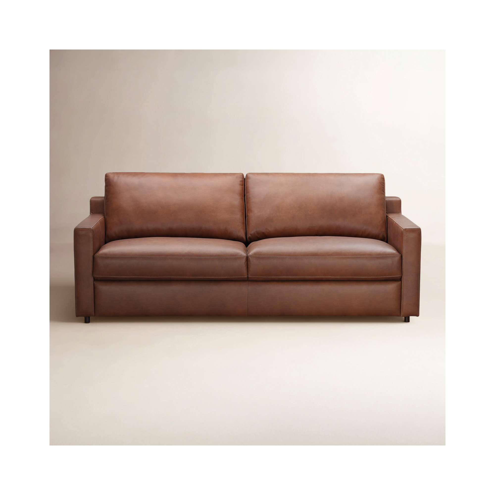 Belgrade 84'' Top Grain Leather Sofa, Vintage Brown Top Grain Genuine Leather