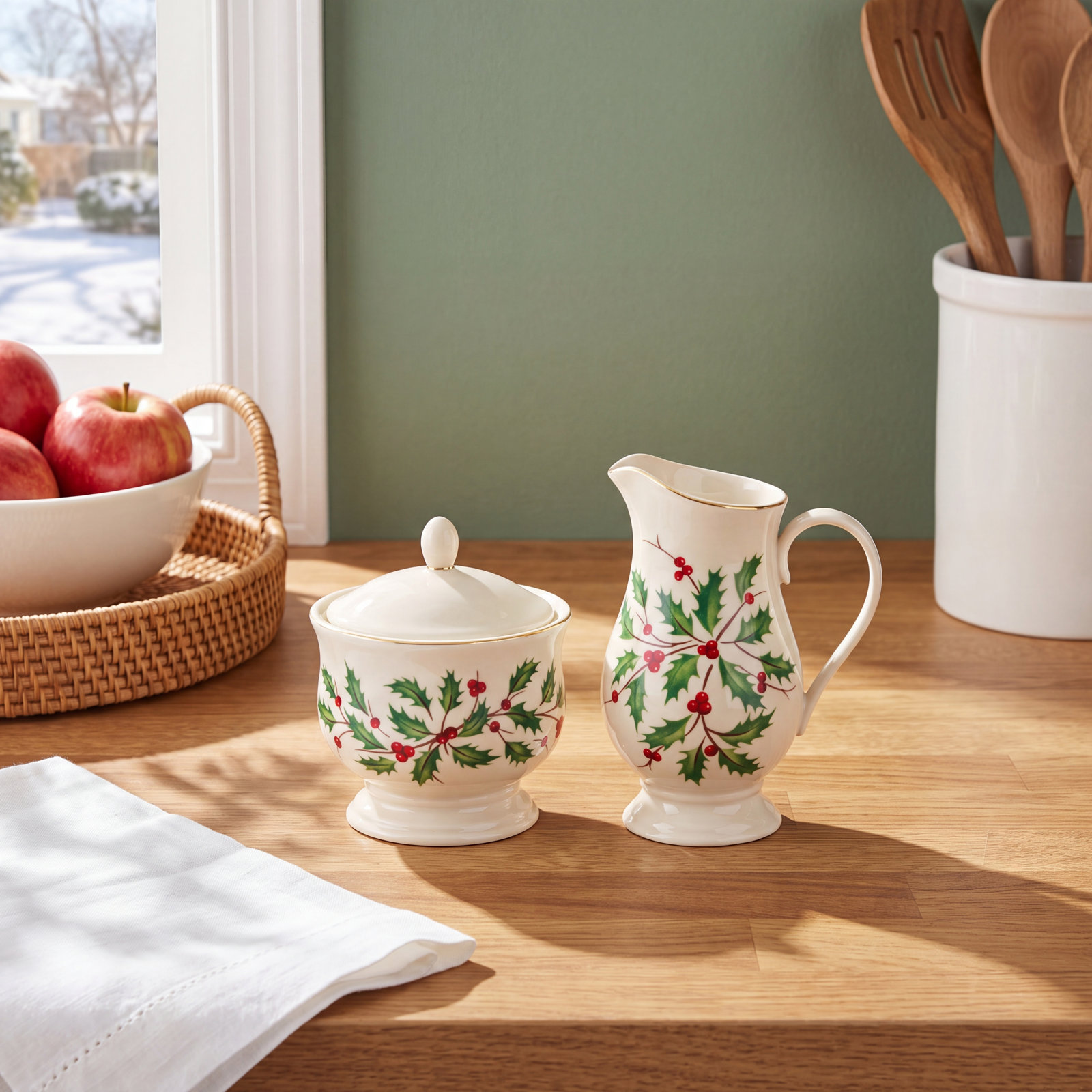 Lenox Holiday Sugar and Creamer Set