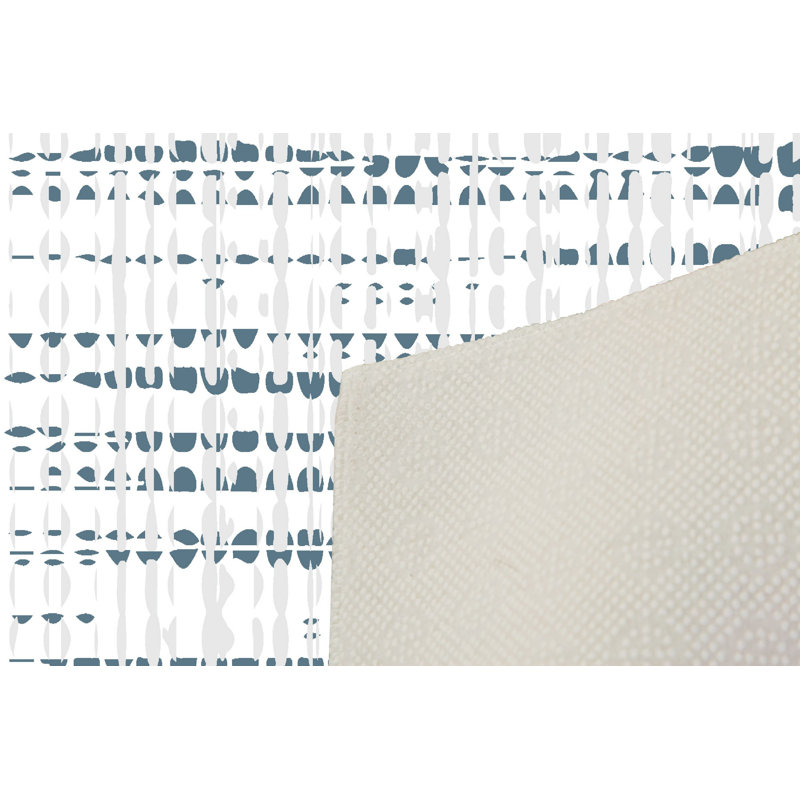Tapis abstrait bleu / gris / blanc touffeté à la machine Sinderen, Rectangle 5 pi 3 po x 7 pi 7 po