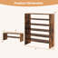 3 PCS Stackable Shoe Rack 31-Inch Horizontal Organizer 2-tier StorageShelf Brown-118827838