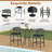 3-piece Patio Rattan Bar Set Wicker Bar Height Armchairs & Round Table 