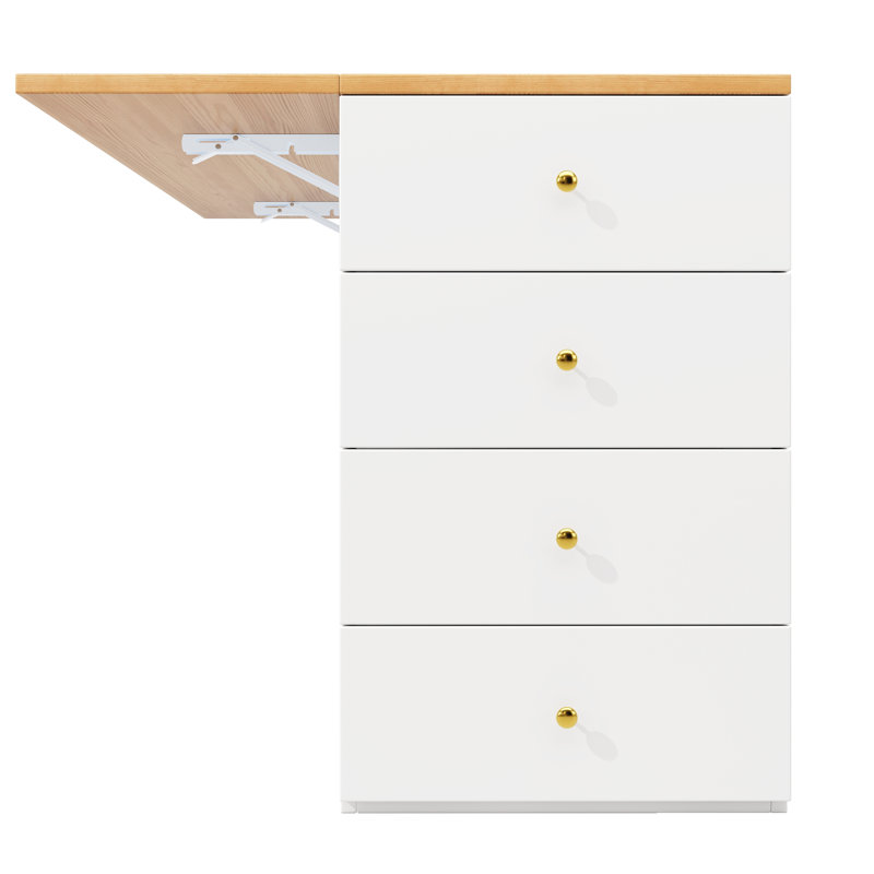 Wood Kitchen Island, White