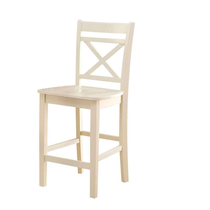 Chaise à hauteur de comptoir crème pour deux personnes - capacité de 220 lb, profondeur de siège de 16 po, hauteur de 24 po, conception polyvalente pour compléter divers styles de décor