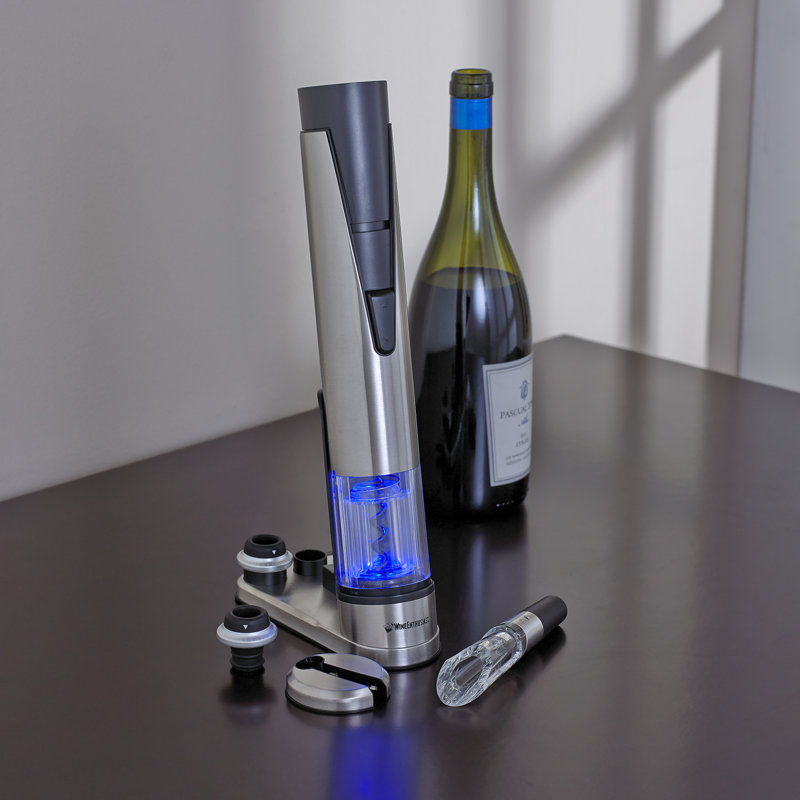 Ensemble de ouvre-bouteille et de conservateur électrique bleu électrique 1