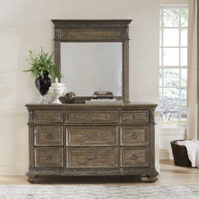 Carlisle Court 9 - Drawer Dresser with Mirror -  Liberty Furniture, LB502-BR-DM