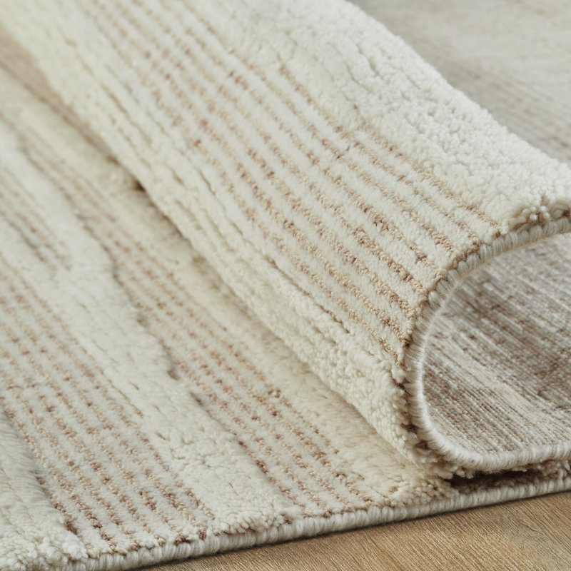 Hand Loomed Wool Striped Area Rug, 7'9" x 9'9"