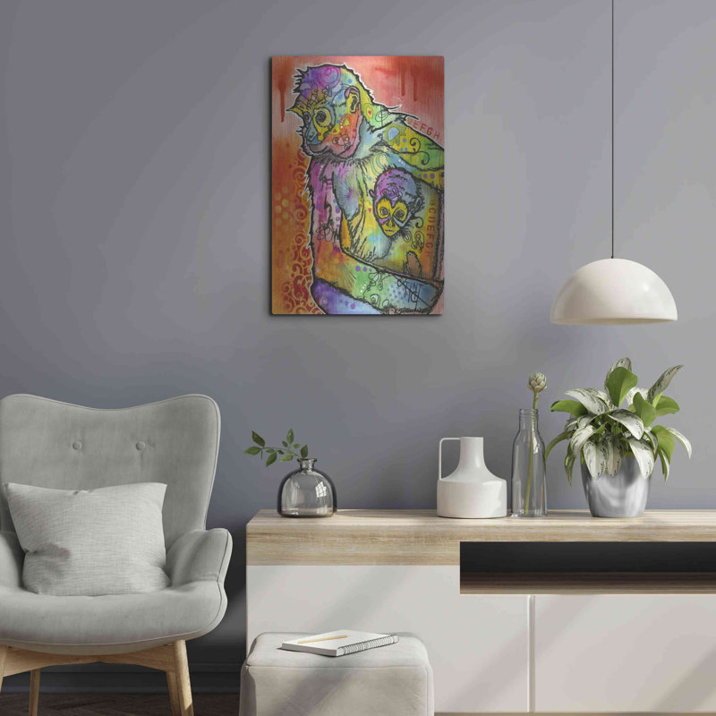 «Monkey 1» par Dean Russo, art mural en métal, H 24 po x l 16 po