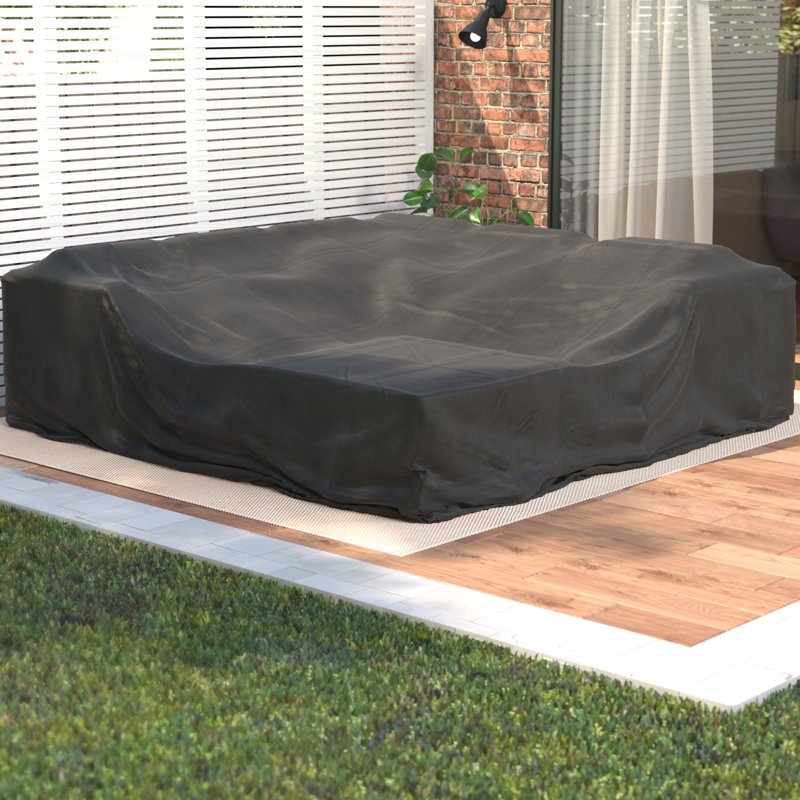 Housse pour modulaire de patio résistante à l'eau, H 27,56 po x l 106,3 po x P 106,3 po, Noir
