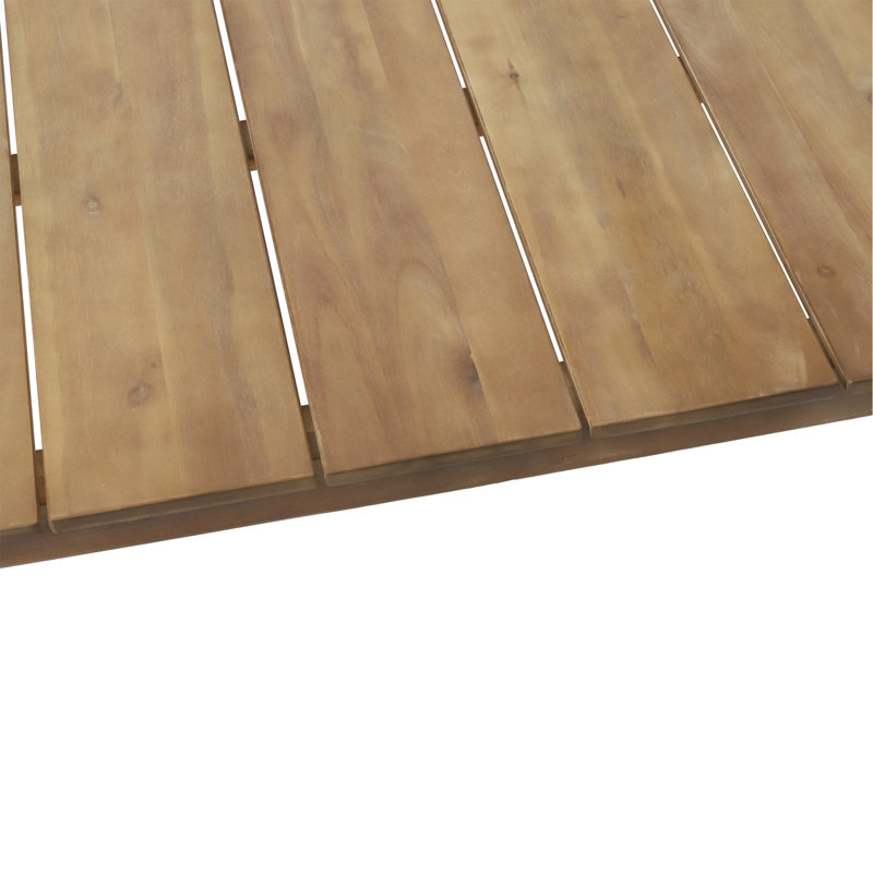 Table basse d'extérieur en bois d'acacia, brun clair, H 14 po x l 23,5 po x L 39,5 po