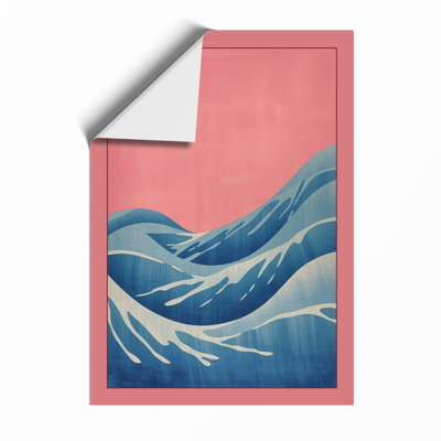 Flowing Ocean Waves Coastal - Framed Print