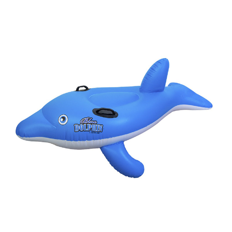 61" Inflatable Blue Ride-On Dolphin Children's Swimming Pool Float