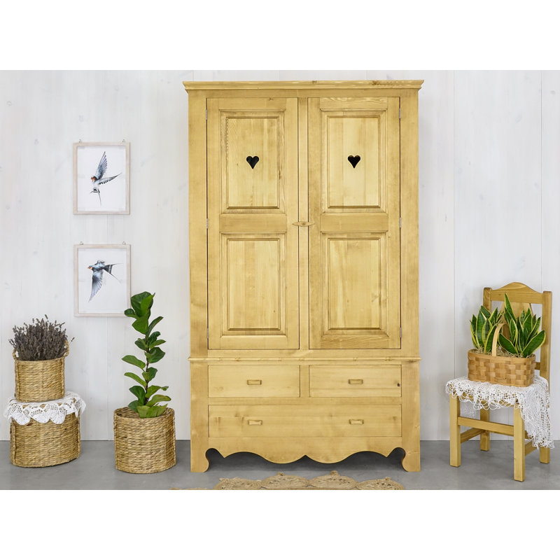 Dambrosio 2 Door Solid Wood Wardrobe