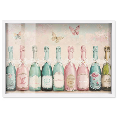 «Champagne Mint and Pink Collection Shadowbox Print», art mural par Art Remedy
